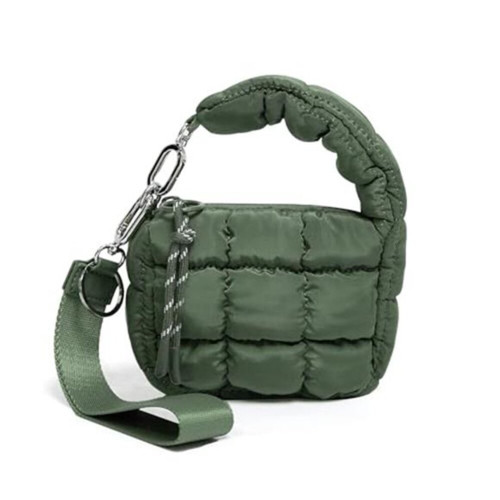 Women's Cute Mini Quilted Wristlet Gift Pouch Puffer Evening Bag